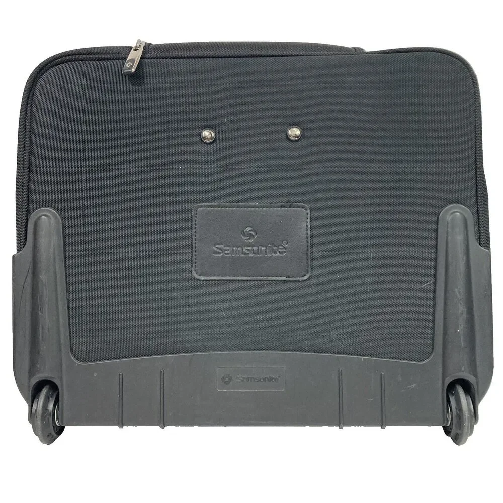 Samsonite Rolling Carry On-Black-2 Wheel-Extended Handle+Carry Han-Clothes Strap